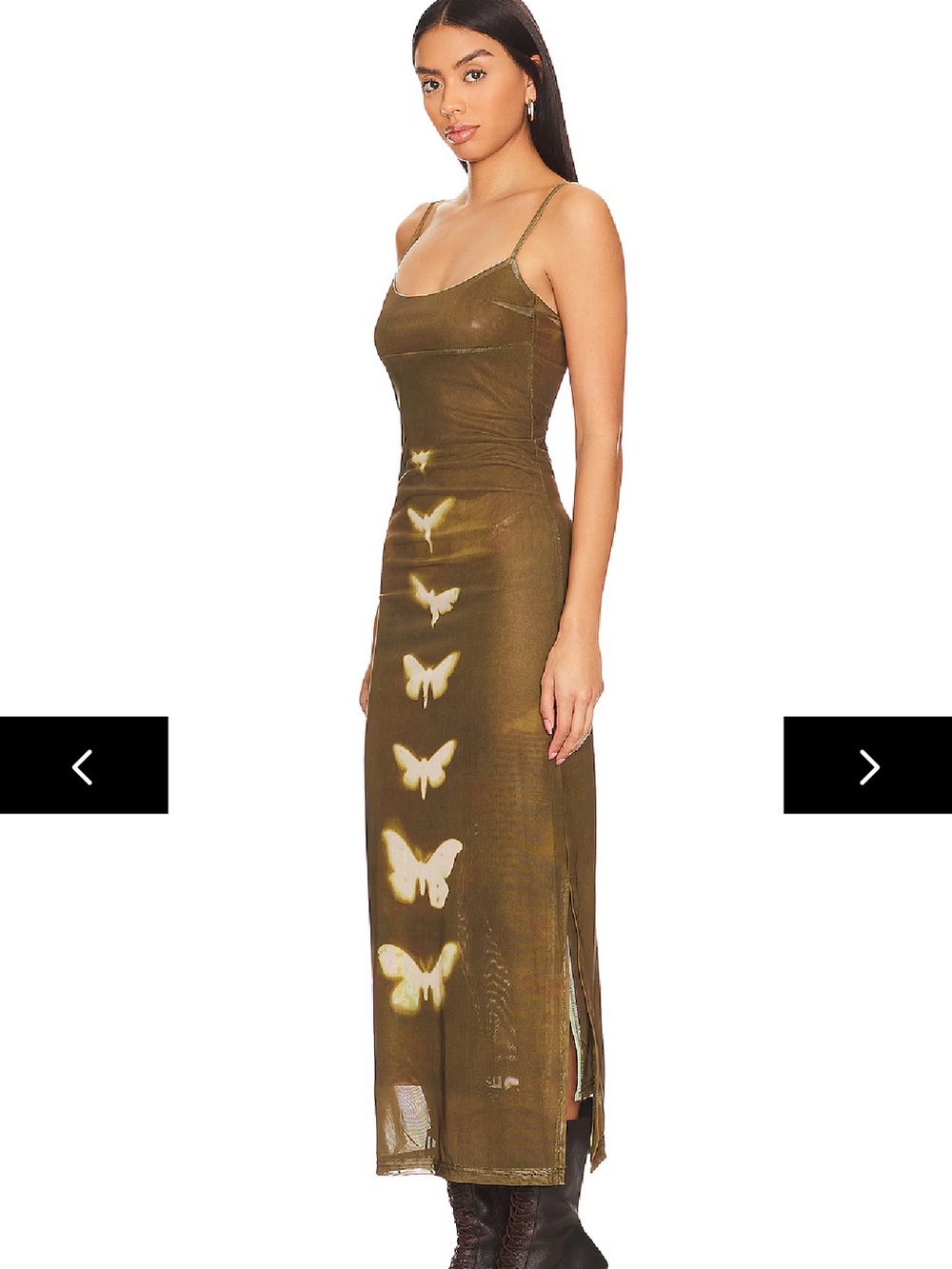 superdown Olive Butterfly Slip Maxi Dress - Picture 2 of 7